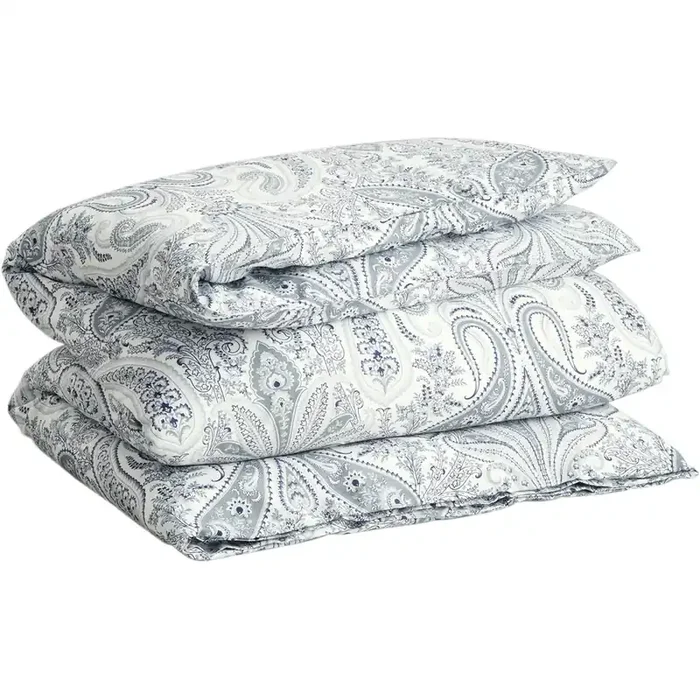 Key West Paisley Bettdeckenbezug 140×200 cm, Heather Grey Handgefertigt