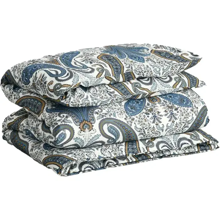 Key West Paisley Bettdeckenbezug 220×220 cm, Sateen Blue Handgefertigt