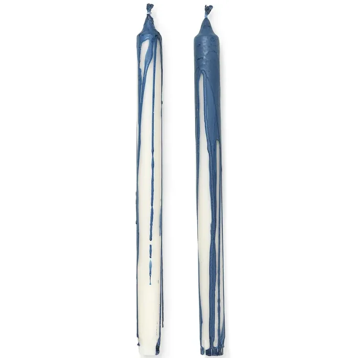 Limited Edition Dryp Kerzen 30 cm 2-er Set, Deep Blue
