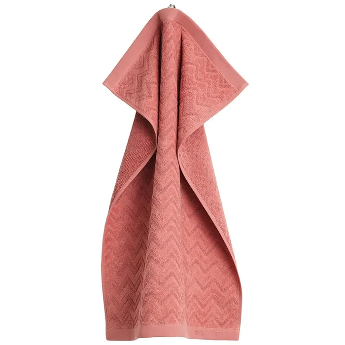 Limited Edition Jacquard Herringbone Handtuch 50×70 cm, Faded Brick