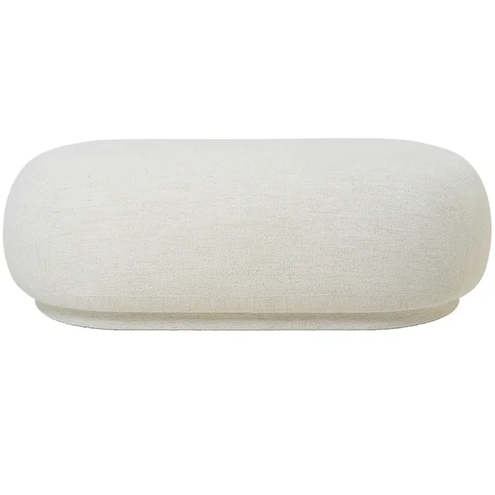 Markenware Rico Ottoman Boucle Puff, Altweiß