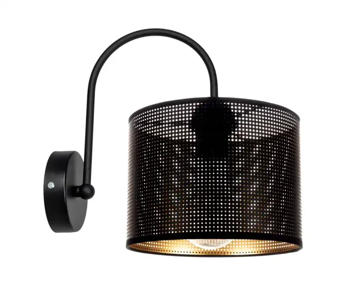 Metall Wandleuchte in Schwarz Gold E27 B:20 cm stilvoll Saisonangebot