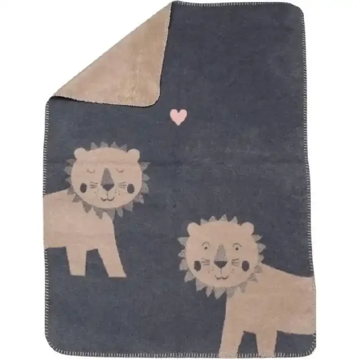 Mila Babydecke 75×100 cm Lion, Grau / Beige Preiswert