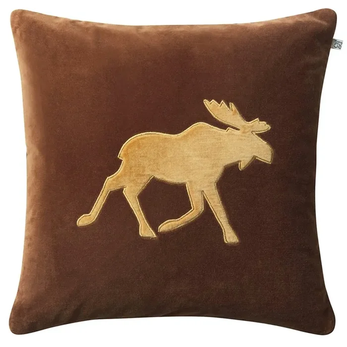Moose Kissenbezug 50×50 cm, Cognacfarben Geld-Zurück-Garantie