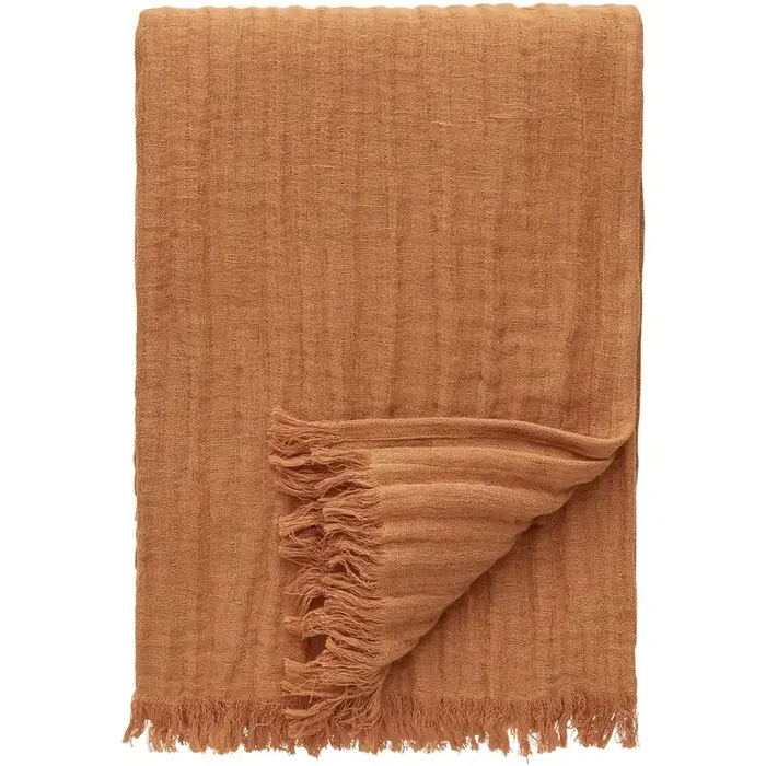 Must-Have Crinkle Decke 130×170 cm, Hellbraun
