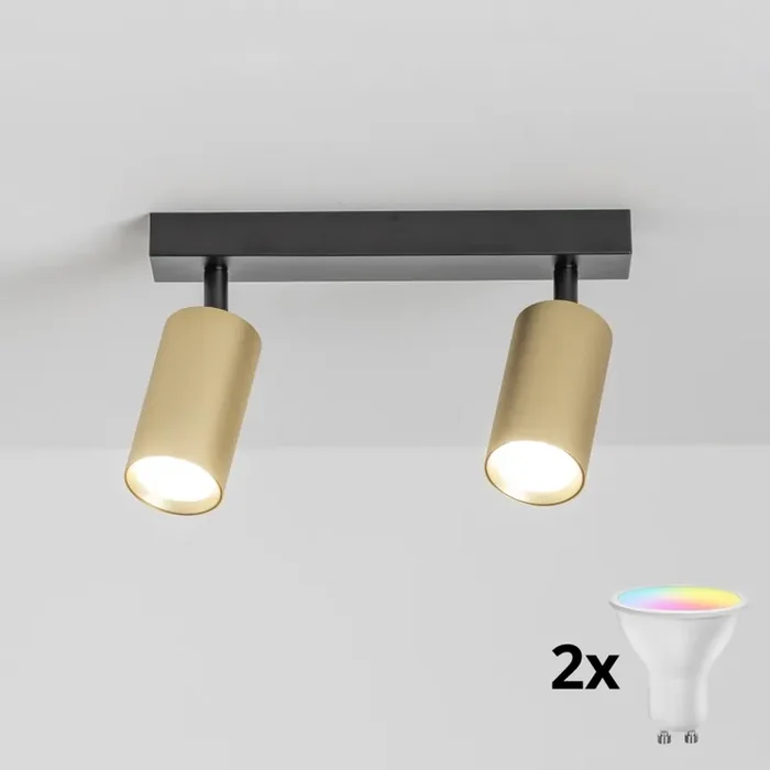 Neuheit Brilagi – LED-dimmbare Spotleuchte SELE GOLDEN 2xGU10/6,5W/230V 2700-6500K schwarz/gold