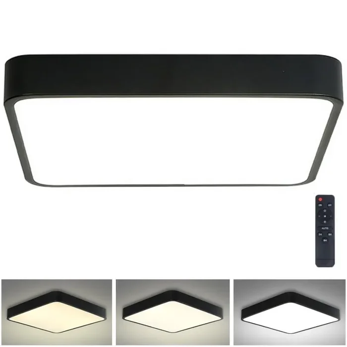 Preisknaller Brilagi – LED dimmbares Deckenleuchte POOL LED/48W/230V 3000-6000K 50×50 cm schwarz + Fernbedienung