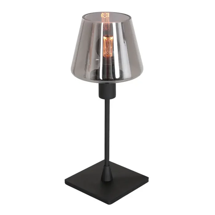 Premium Steinhauer Ancilla Tischleuchte Rauchglas schwarz