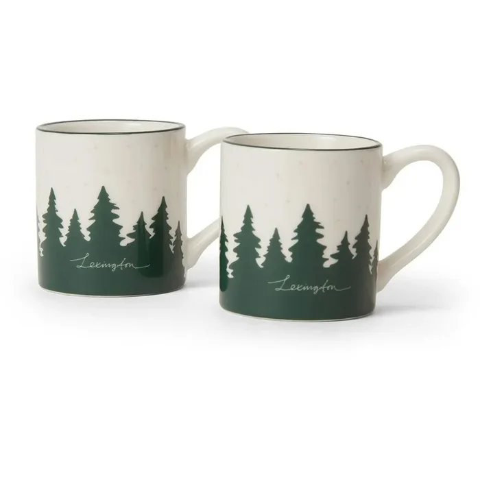 Rabatt Happy Holidays Espressotasse Weiß / Grün 2-er Set