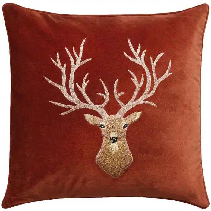 Reindeer Kissenbezug 50×50 cm, Rostrot Großhandel