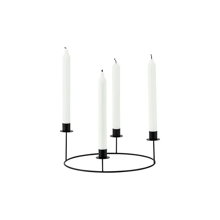 Ring Kerzenständer Ø27 cm, Schwarz Echt