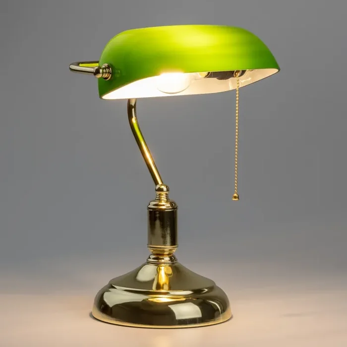 Schneller Versand Brilagi – Tischlampe BANK OFFICE 1xE27/60W/230V goldfarben/grün
