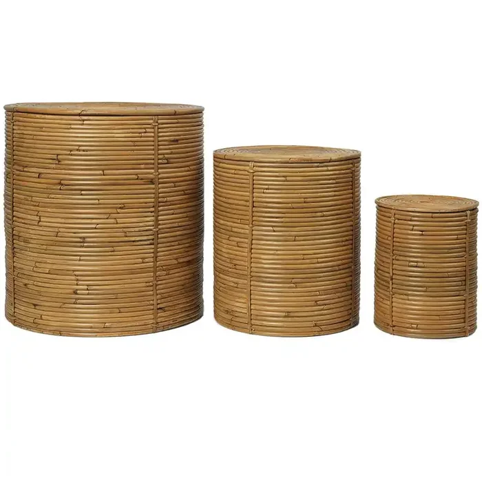 Schneller Versand Column Aufbewahrung 3-er Set, Natural Stained