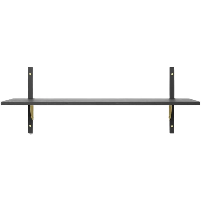Schneller Versand Sector Single Wide Regal 34×87 cm, Black Ash/Messing