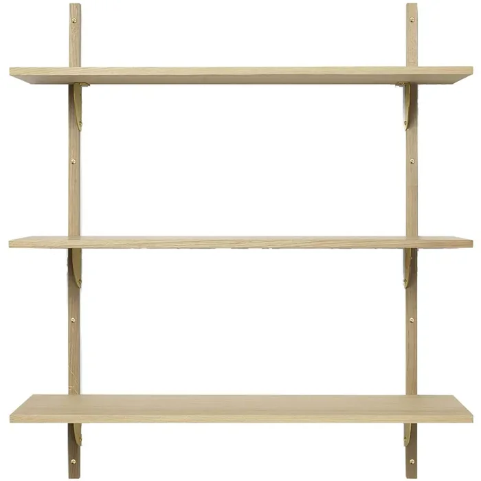 Sector Tripple Wide Regal 87×102 cm, Eiche/Messing Top-Seller