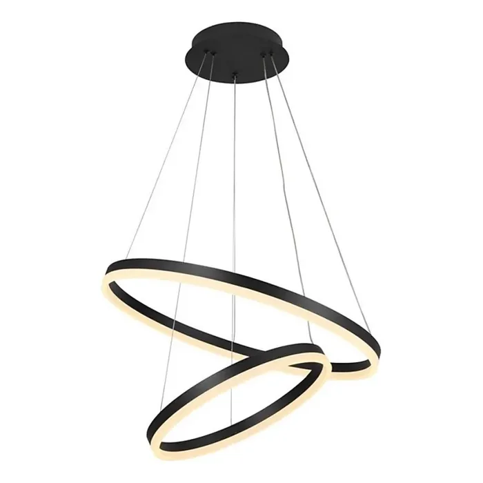 Sichere Zahlung Brilagi – Dimmbare LED-Hängeleuchte CIRCLE LED/70W/230V 3000-6500K schwarz + Fernbedienung
