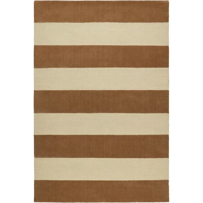 Sofort Bestellen Nordic Stripe Wollteppich 180×270 cm, Beige / Rust