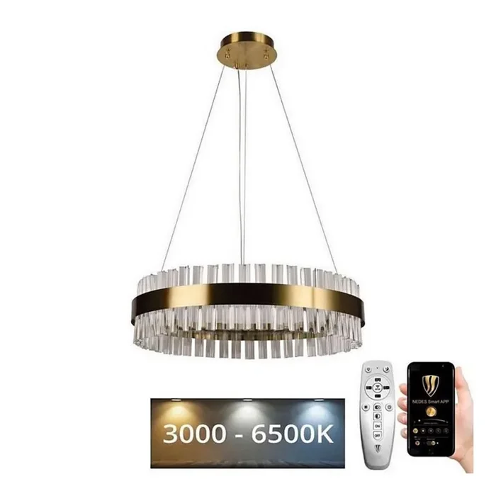 Sonderangebot Brilagi – Dimmbarer LED-Kristall-Kronleuchter an Aufhängung HALO LED/40W/230V + Fernbedienung