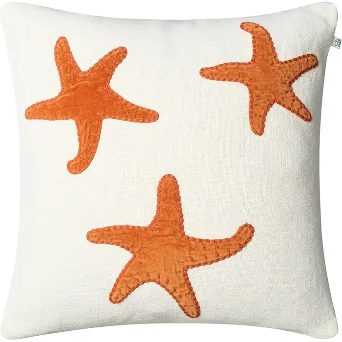 Star Fish Kissenbezug 50×50 cm, Off-white / Orange Angebot