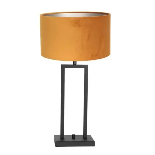 Steinhauer Tischleuchte Stang schwarz Schirm Velours gold Kracherpreis