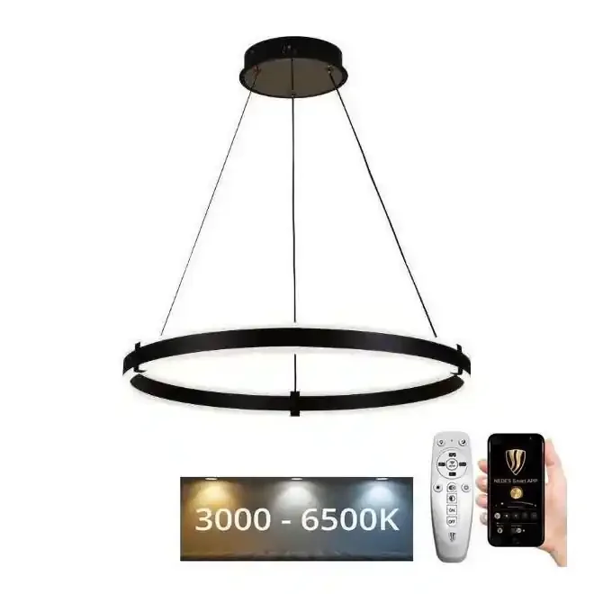 Super-Preis Brilagi – Dimmbare LED-Hängeleuchte an Schnur CIRCLE LED/85W/230V 3000-6500K schwarz + Fernbedienung