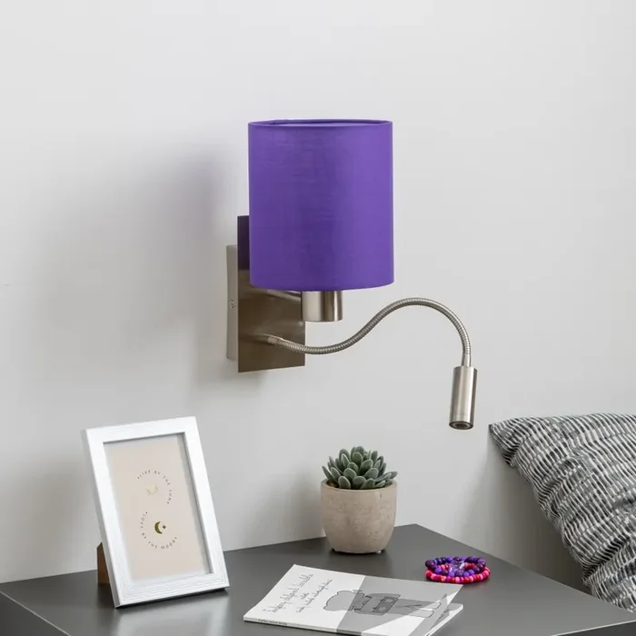 Top-Preis Brilagi – Flexible LED-Wandleuchte NUBILA 1xE27/25W/230V + LED/3W matt Chrom/violett