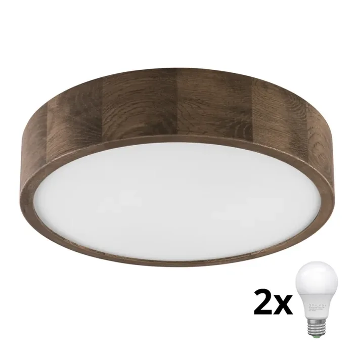 Top-Qualität Brilagi – LED Deckenleuchte CARVALHO 2xE27/60W/230V Eiche Nussbaum Ø 37 cm
