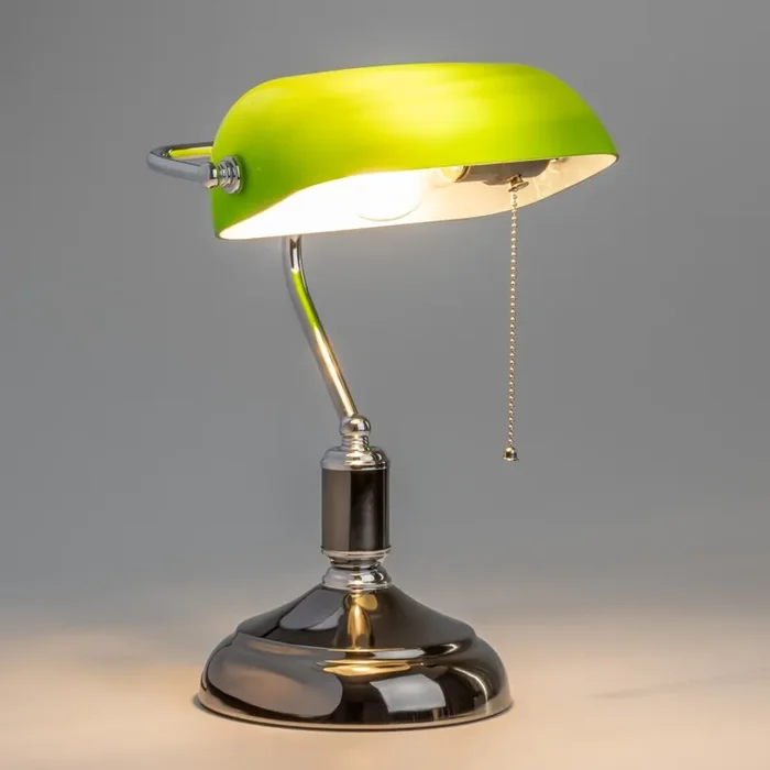 Top-Qualität Brilagi – Tischlampe BANK OFFICE 1xE27/60W/230V schwarz/silber/grün