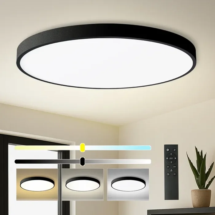 Top-Seller Brilagi – LED-dimmbare Deckenleuchte POOL SMART LED/180W/230V 3000-6000K Ø 120 cm Wi-Fi Tuya schwarz + Fernbedienung