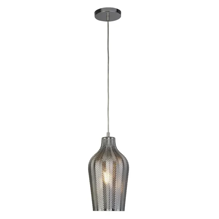 Top-Seller Hängeleuchte Rauchglas E27 Ø 17,5 cm Chrom Grau BRODY
