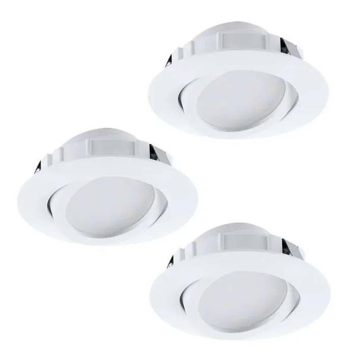 Weltweiter Versand Eglo 95857 Pineda LED Einbauleuchte 3x6W schwenkbar Ø8,4cm Weiss