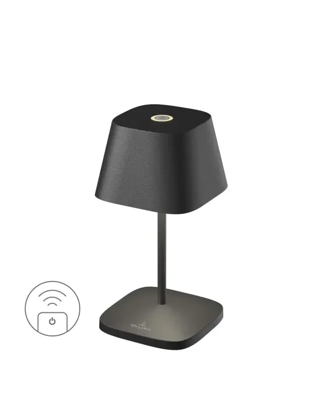 Weltweiter Versand Villeroy & Boch Neapel RC schwarz Akku LED Tischleuchte