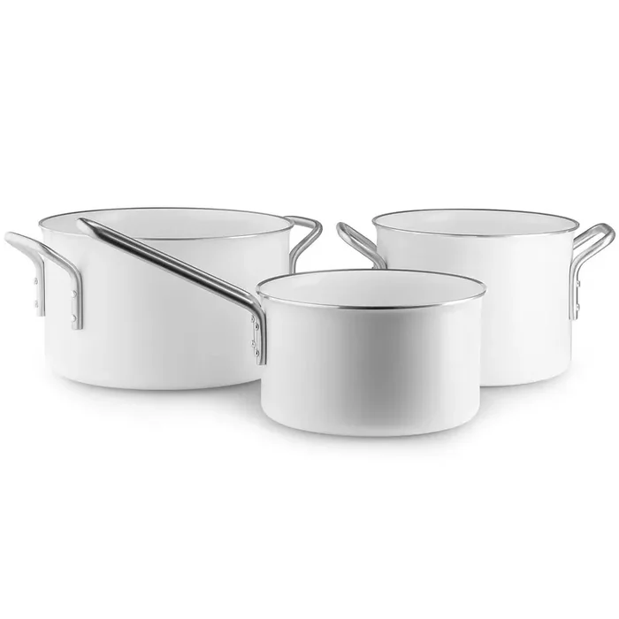 White Line Topfset 1,8 L / 2,5 L / 3,8 L, Weiß Preisreduziert